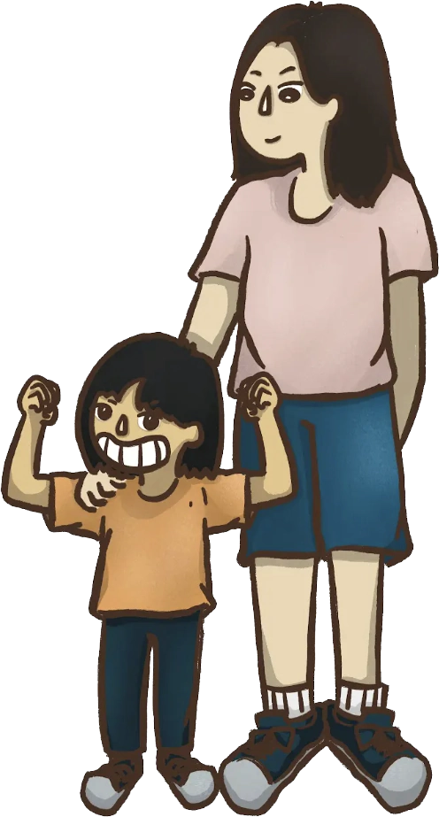 Graphic of mother and child